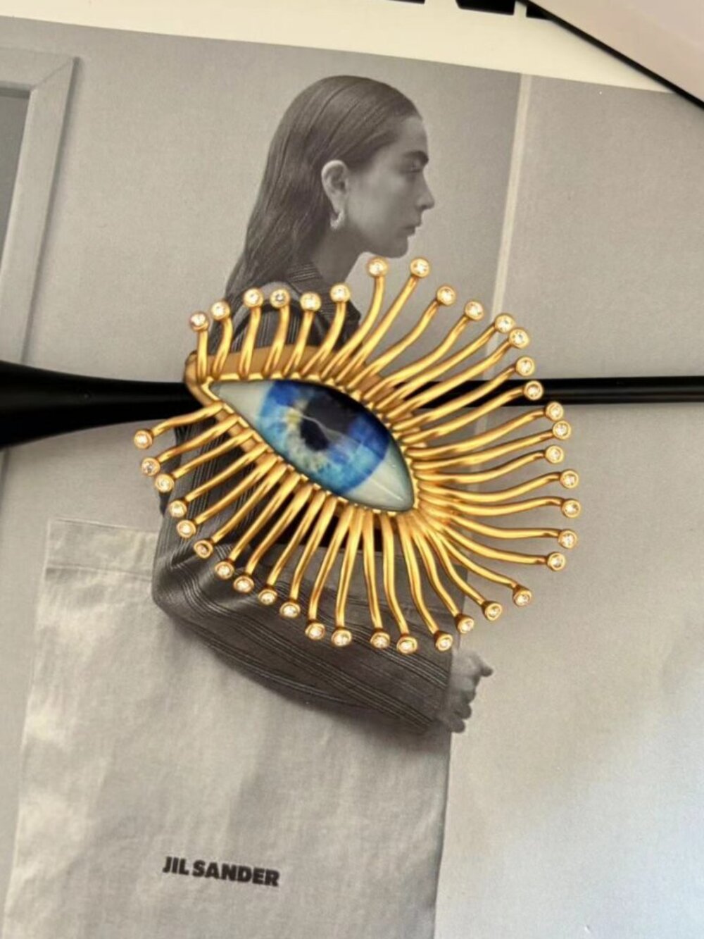 Schiaparelli Long Eyelashes Big Eye Brooch